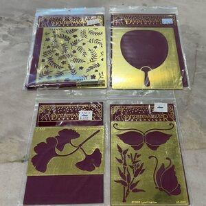Dreamweaver Brass Stencils with instructions- set of 4